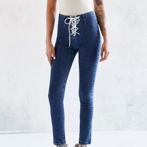 BDG Urban Outfitters Twig Lace-Up High-Rise Skinny Jean Size 27 NWOT